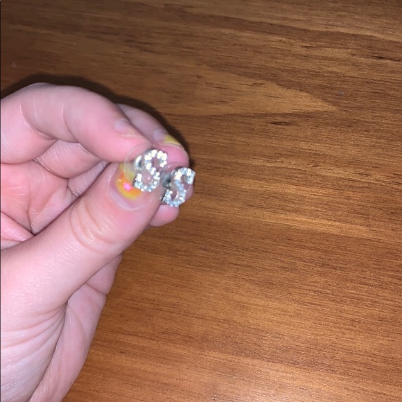 Diamond “S” Earrings - Picture 2 of 6